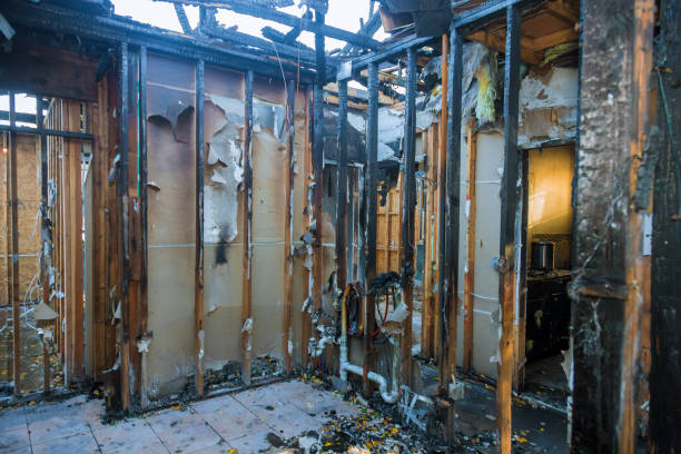 Professional Fire Damage Restoration technician working in Kane, PA
